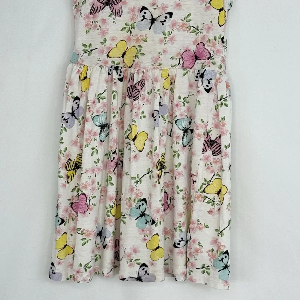 H&M Girls Sun Dress Size 6-8 Years Butterfly And Flowers